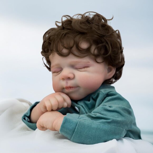 18 Inch Reborn Baby Doll Sleeping Realistic Newborn Soft Body Toy for Kids - Picture 7 of 9